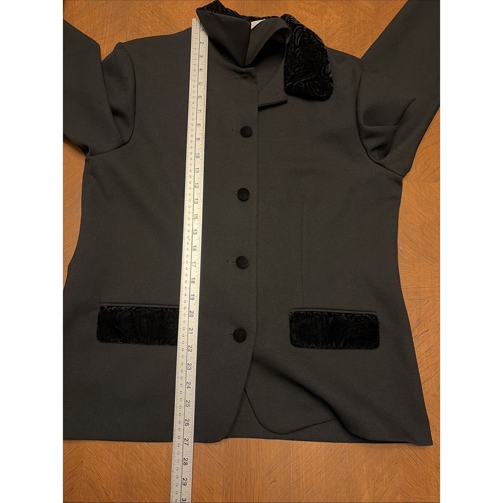 NWT VTG Alfred Dunner Women's Size 12 Blazer Jacket Black Contrast Collar USA - Picture 10 of 16